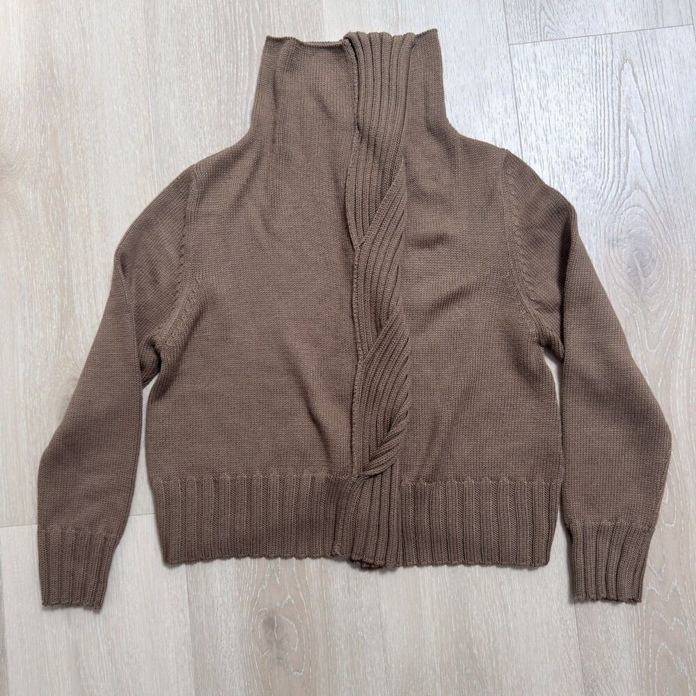 Crea Concept Asymmetric Twist Neck Sweater Sz 40 8 M Virgin Wool Blend Lagenlook